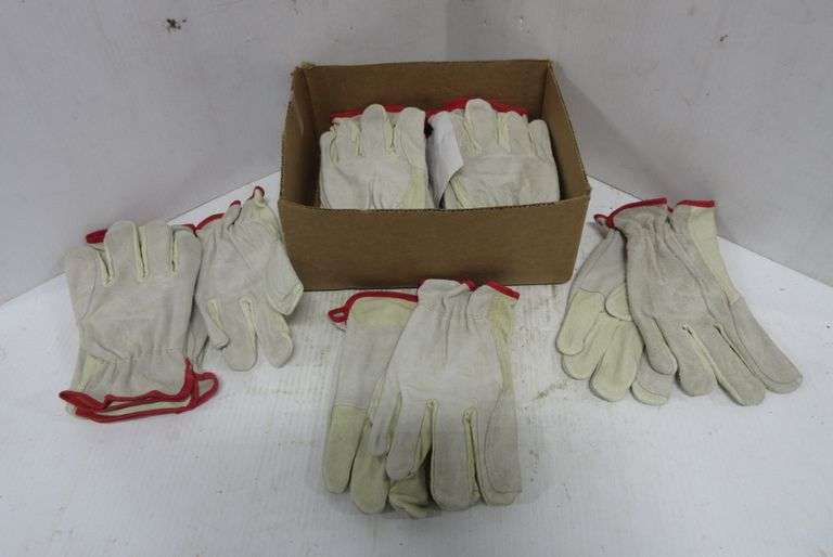 (12) Pairs of Small Leather Work Gloves Albrecht Auction Service