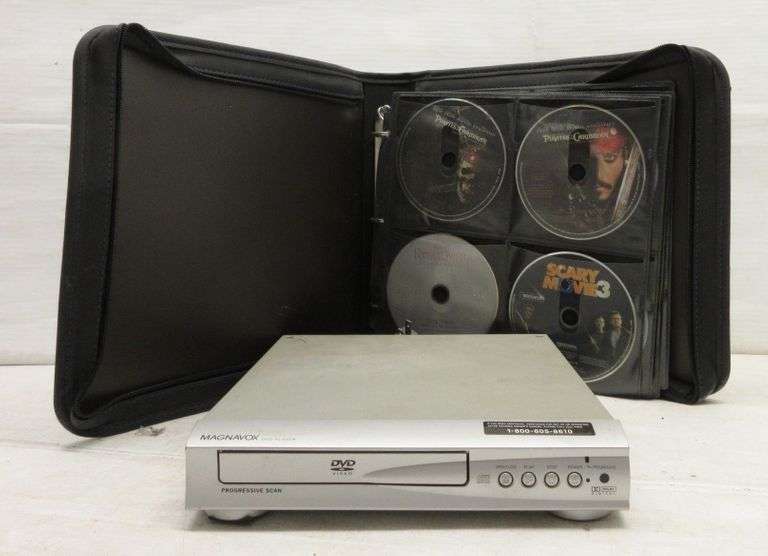 Magnavox DVD Player with Full Length DVD Movies in Album Cover