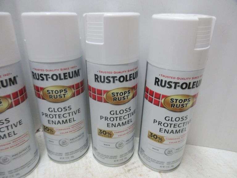 (6) 12 oz. Cans of Gloss White RustOleum Protective Enamel Spray Paint