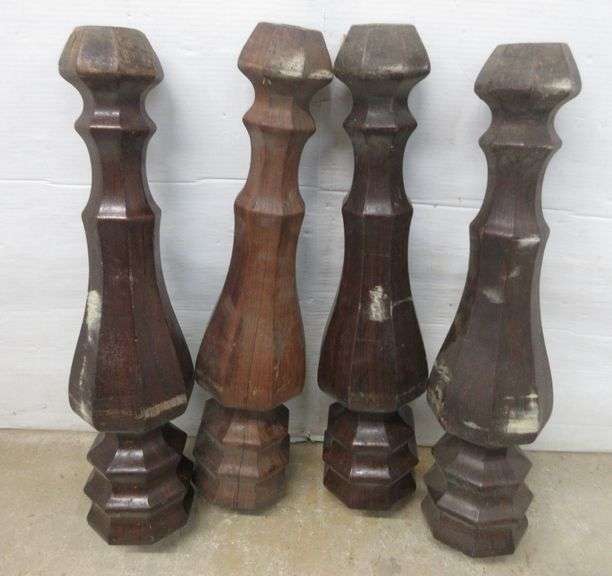(4) Old Antique Wood Table Legs Albrecht Auction Service