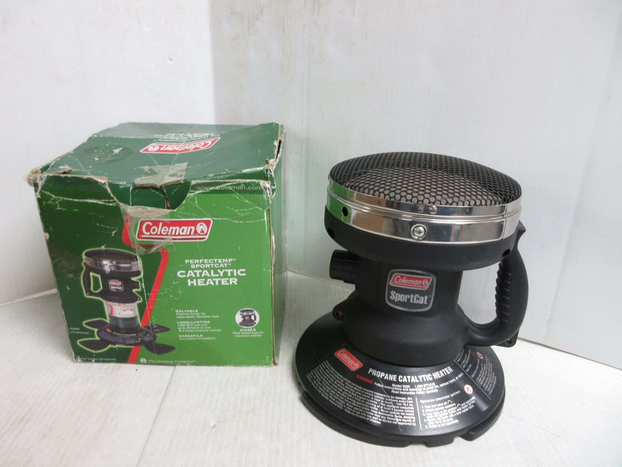 Coleman Catalytic Heater, Propane, Sport Cat, Model 5035, 1500 BTU/Hr.,  Does Not Include Propane Tank, Includes Instructions - Albrecht Auction  Service