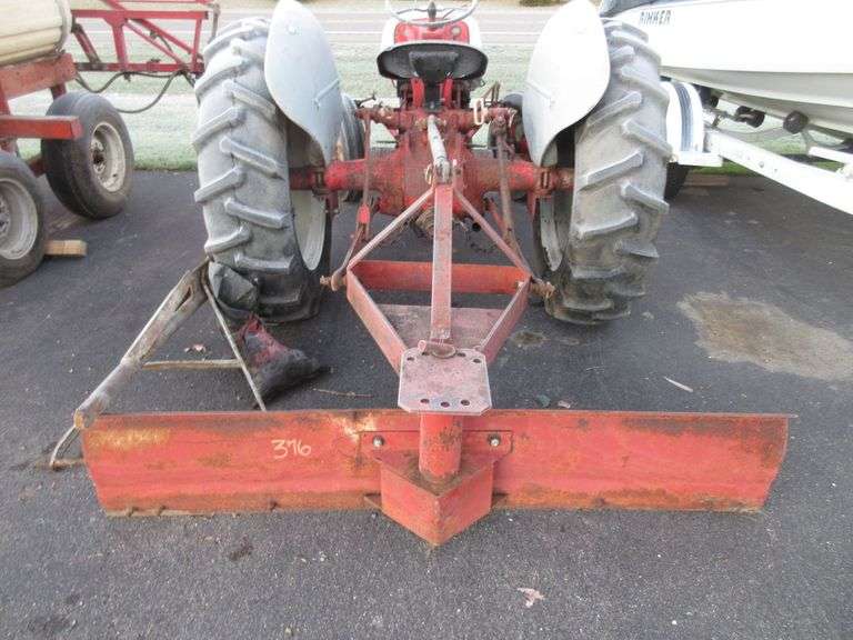 1952 Ford 8N Tractor, 12V Conversion, 6' Back Blade, ThreePoint Boom Pole, and Tire Chains