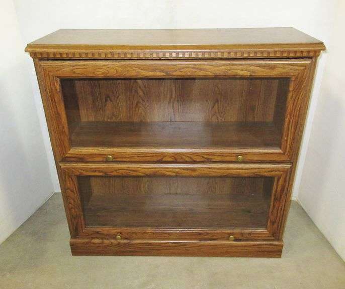 TwoTier Opening Glass Front Bookshelf Albrecht Auction Service