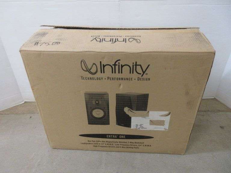 Pair of Infinity Entra One Bookshelf Speakers Albrecht Auction Service