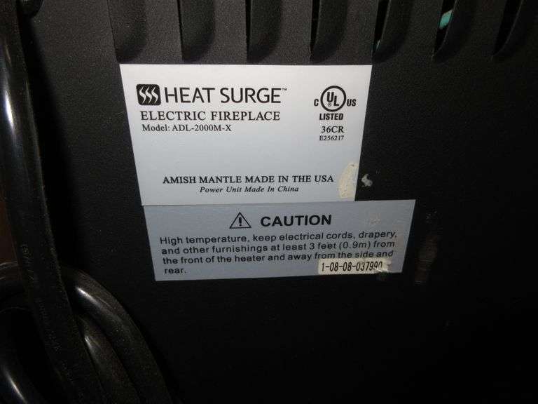 Heat Surge Electric Fireplace on Wheels, Model ADL2000MX, Amish