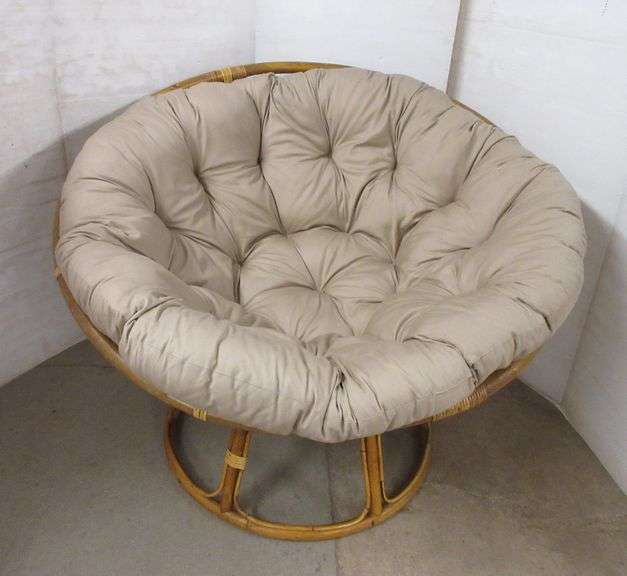 Rattan Papasan Chair with Cushion Albrecht Auction Service