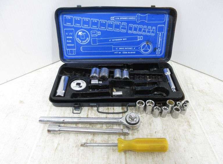 Old Kmart Socket Set, Metrick in Metal Case, Classic Albrecht Auction