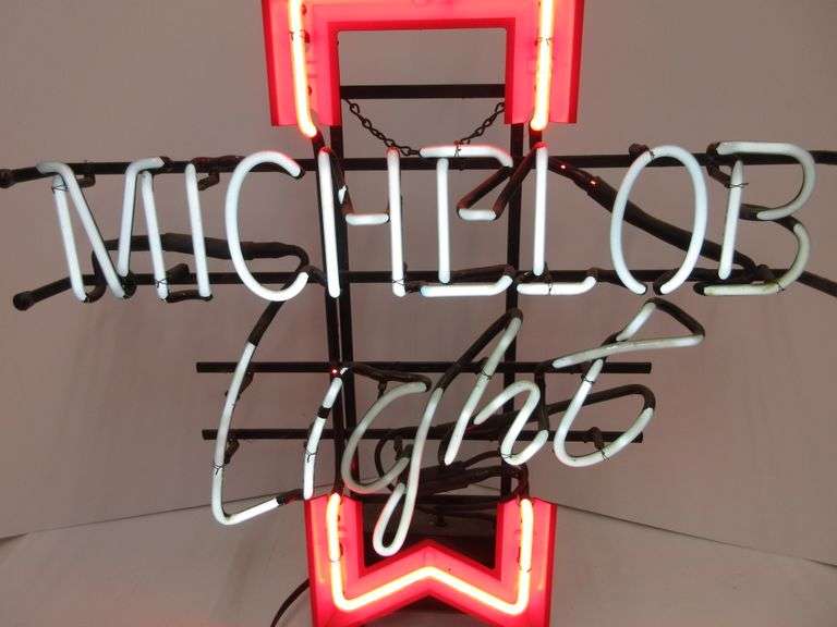 ThreeColor Michelob Light Neon Beer Sign Albrecht Auction Service