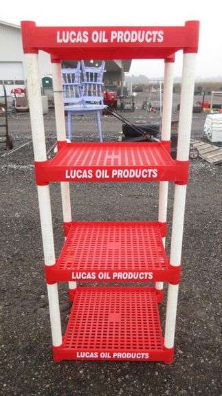 Lucas Box Rack Lucas Oil Plastic Display Rack - Albrecht Auction Service