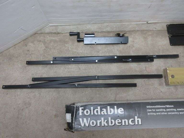 Foldable Workbench with Adjustable Pegs End, Built in Tool Holders
