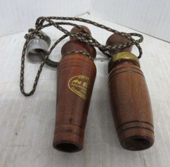 Old Duck Calls Big River; Ducks Unlimited World Champion Art Beauchamp with Two Leg Bands, No