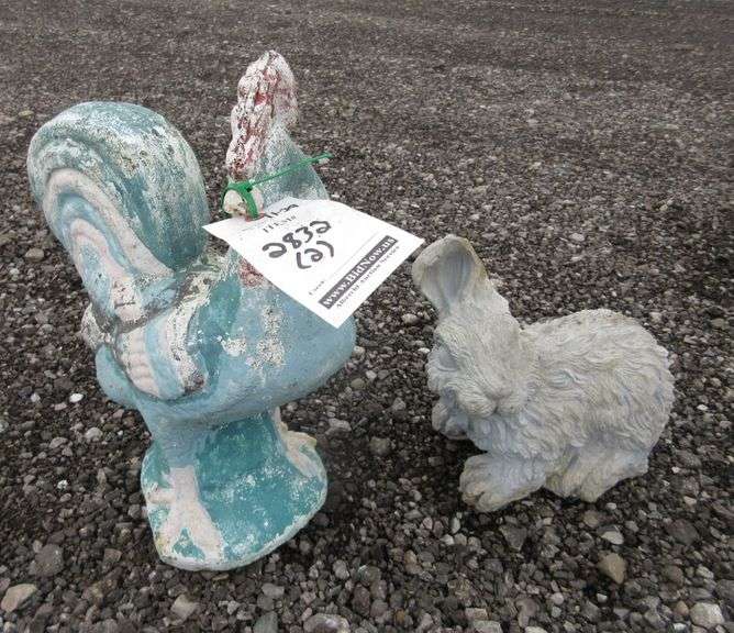 Cement Rooster, and Rabbit - Albrecht Auction Service