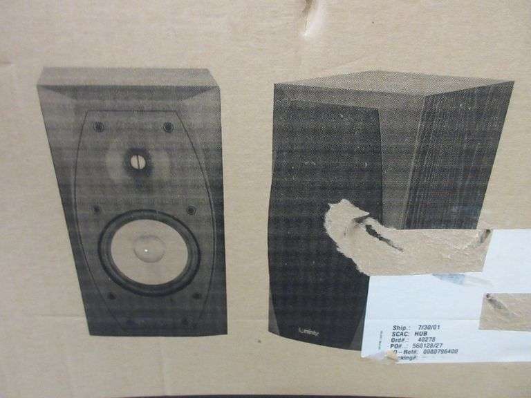 Pair of Infinity Entra One Bookshelf Speakers Albrecht Auction Service