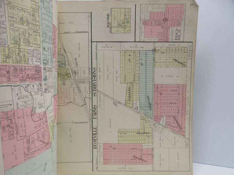 Antique Atlas of County Michigan, Maps of Each Township with Land Owners Listed from 1916
