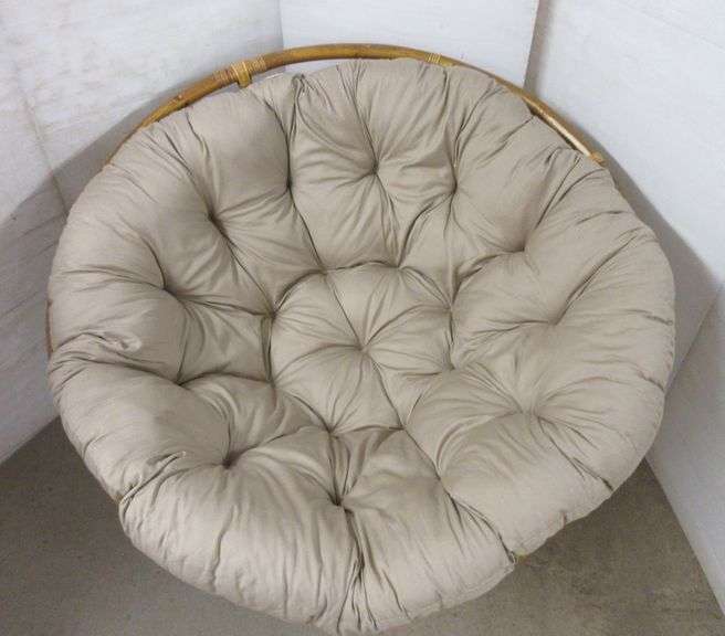 Rattan Papasan Chair with Cushion Albrecht Auction Service