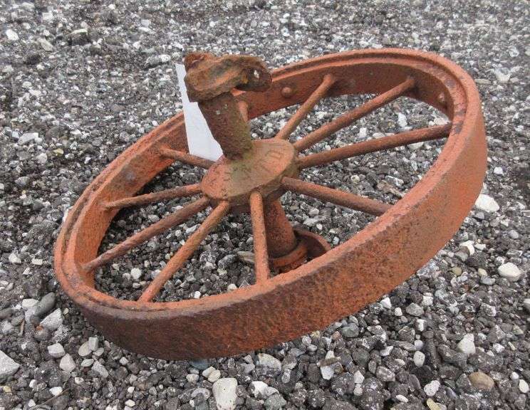 Orange Steel Wagon Wheel Albrecht Auction Service