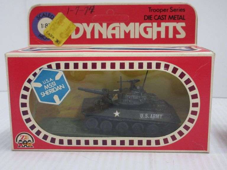 (3) 1973 Dynamights DieCast Metal Tanks in Original Boxes Albrecht