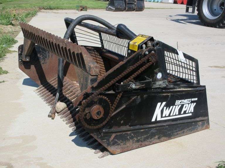 Loftness Kwik Pik Skid Steer Rock Picker, Model No. 720. Video is now