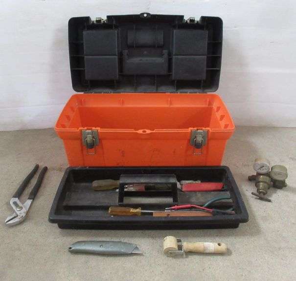Tool Box with Scraper/Screwdrivers Tool Holder, Channel Locks