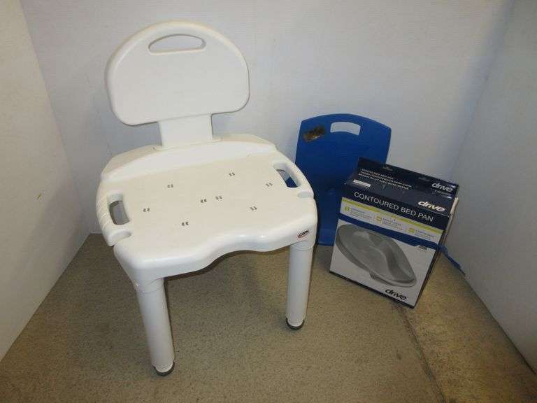 Heavy Duty Carex Shower Chair New Drive Bed Pan, and Abdominizer