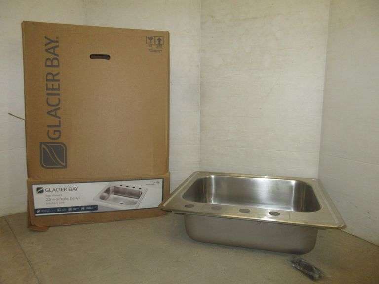 Glacier Bay Top Mount 22Gallon Single Bowl Kitchen Sink, Stainless