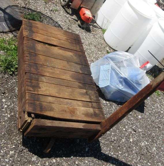Antique Wood Hand Cart with Steel Wheels Albrecht Auction Service