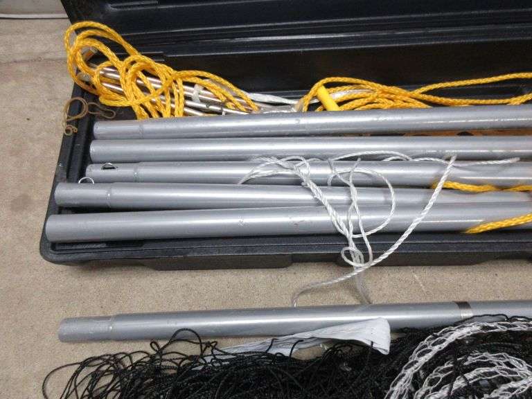 Franklin Sports Pro Volleyball Set with Net, Steel Poles, Stakes, Cord