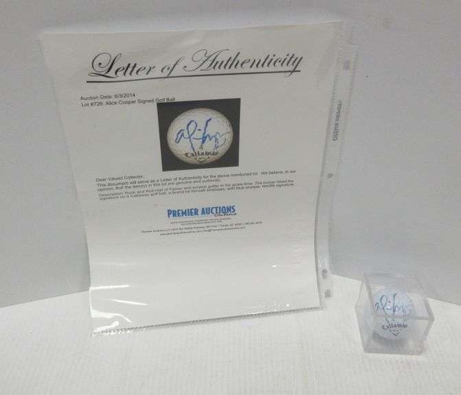 Alice Cooper Signed Golf Ball, Rock and Roll Hall of Famer and Scratch Golfer, Signature on