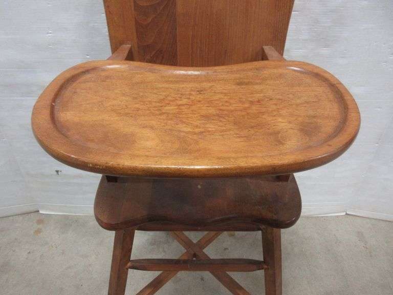 Antique Oak High Chair Albrecht Auction Service