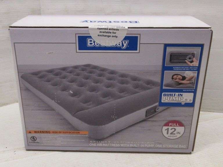 Bestway Full Size Air Mattress with BuiltIn Pump and Storage Bag