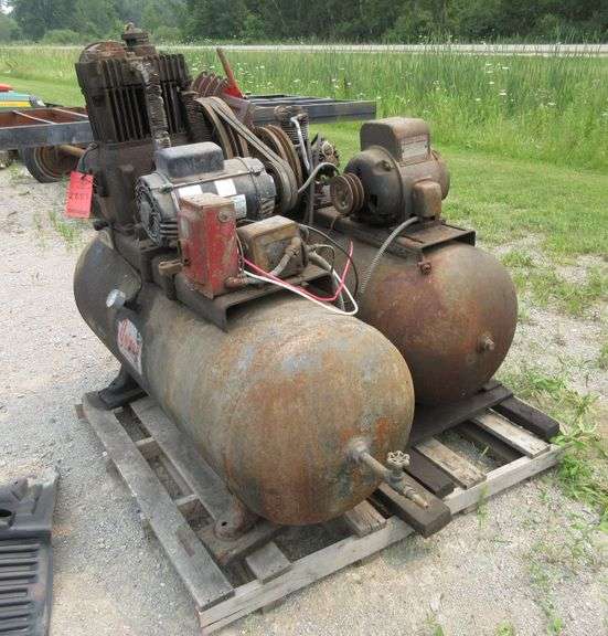 (2) Big Air Compressors 1 Quincy, Runs and Works, Needs Shut Off
