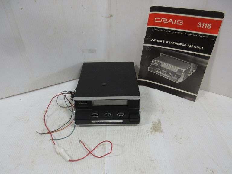 Craig EightTrack Player with Wiring and Manual Albrecht Auction Service