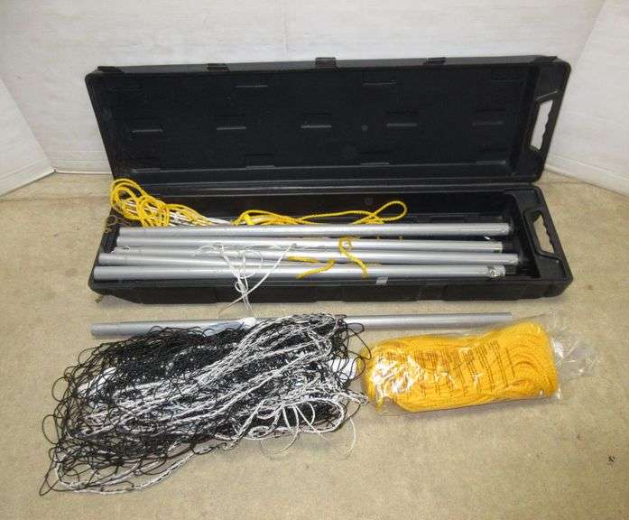 Franklin Sports Pro Volleyball Set with Net, Steel Poles, Stakes, Cord