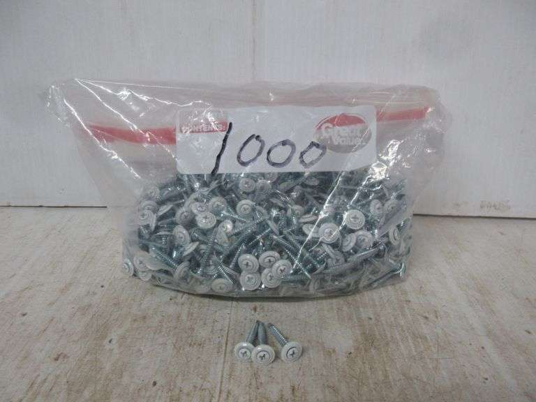(1000) 1" White SelfTapping Screws Albrecht Auction Service