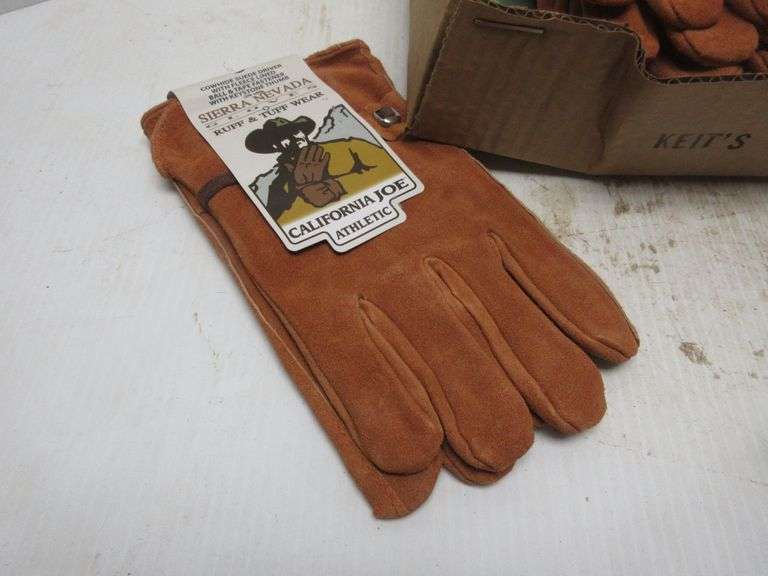 (10) Pairs of Mens Suede Leather Gloves, Size XL, Sierra Nevado, Ruff and Tuff Wear Albrecht