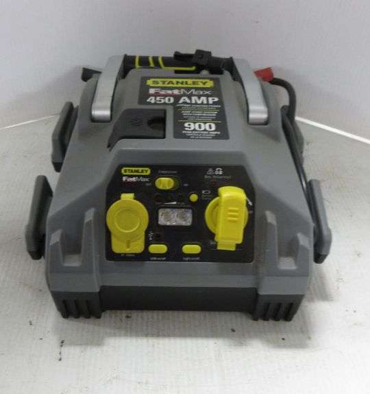 Stanley Fatmax Jump Box with Air Compressor, 12V Socket, USB Port, and