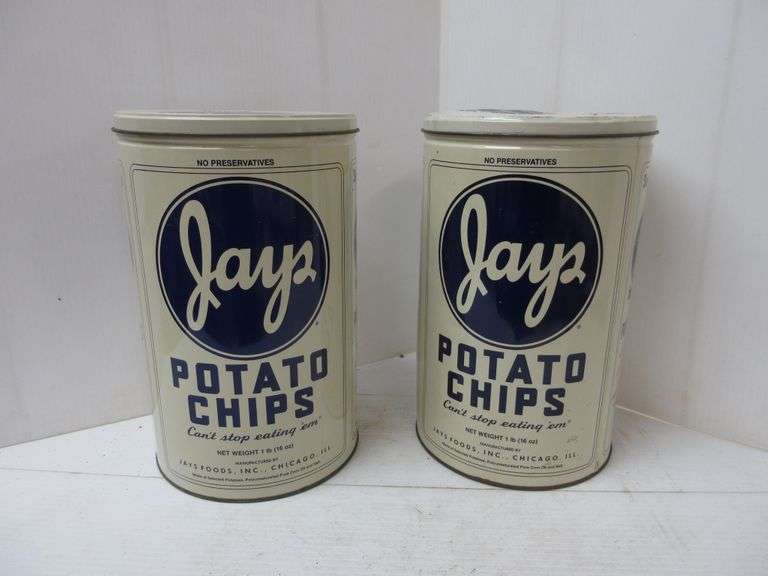 Vintage 1980s Jays Potato Chips Cans, 1986 Limited Edition Albrecht