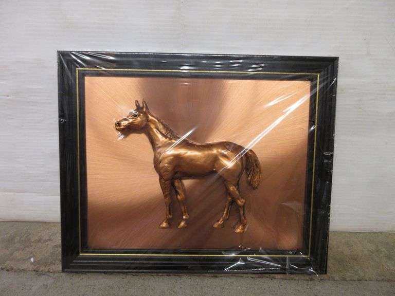 Vintage 1970s 3D Copper Horse Wall Art Albrecht Auction Service