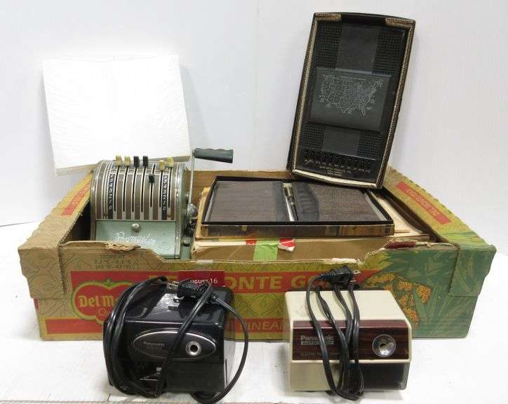 Old Office Equipment (2) Electric Pencil Sharpeners, Old Adding