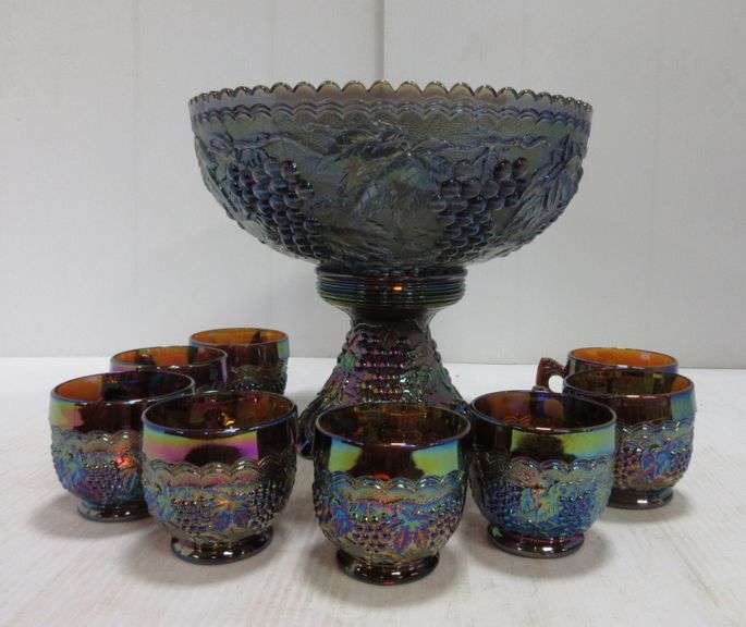 Imperial Depression Glass Punch Bowl Set Albrecht Auction Service