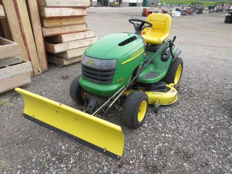 2006 John Deere L130 Automatic 48" Mower with 46" Snow Blade, Kohler 23