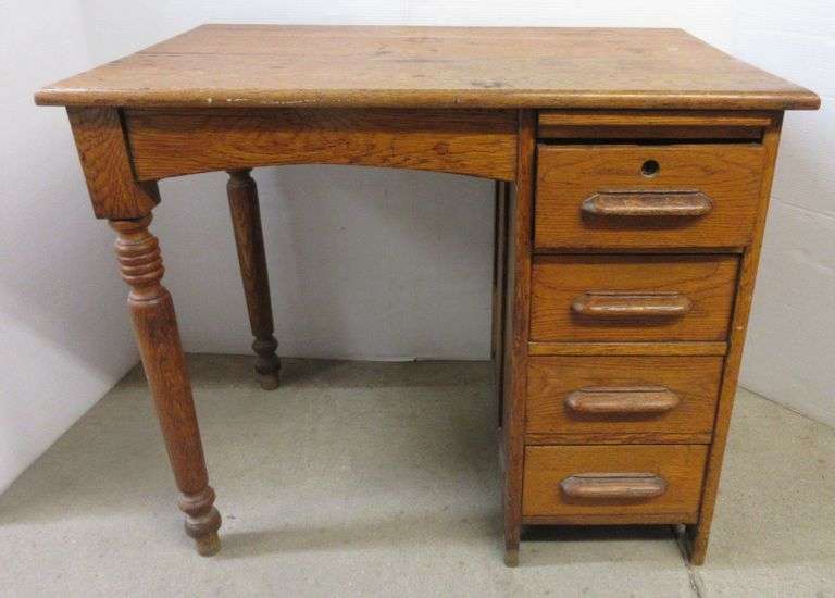 Antique Oak Desk with Drawers Albrecht Auction Service