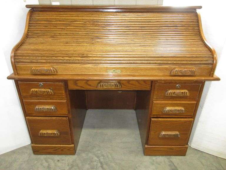 Oak Roll Top Desk Albrecht Auction Service