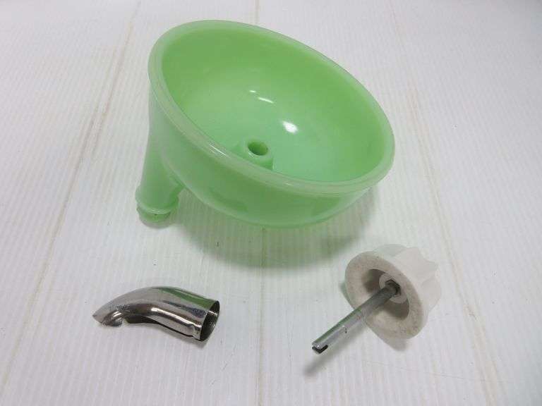 Older Jadeite Juicer with Attachment and Metal Juice Spout for an