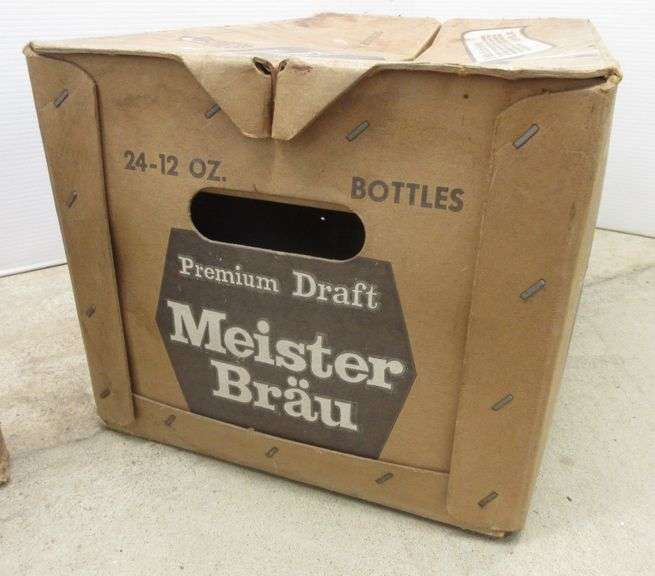 (2) Empty Beer Cases Busch, and Meister Brau Albrecht Auction Service