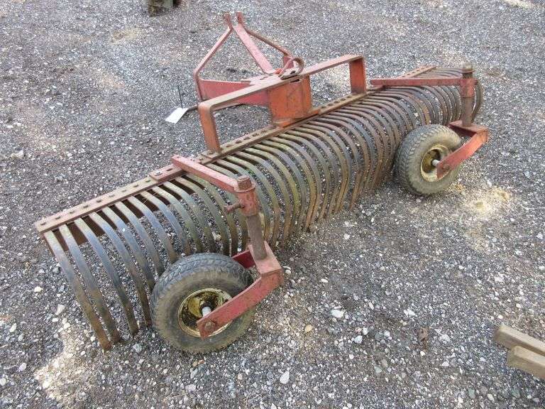 7' Three-Point Landscape Rake with Wheels - Albrecht Auction Service