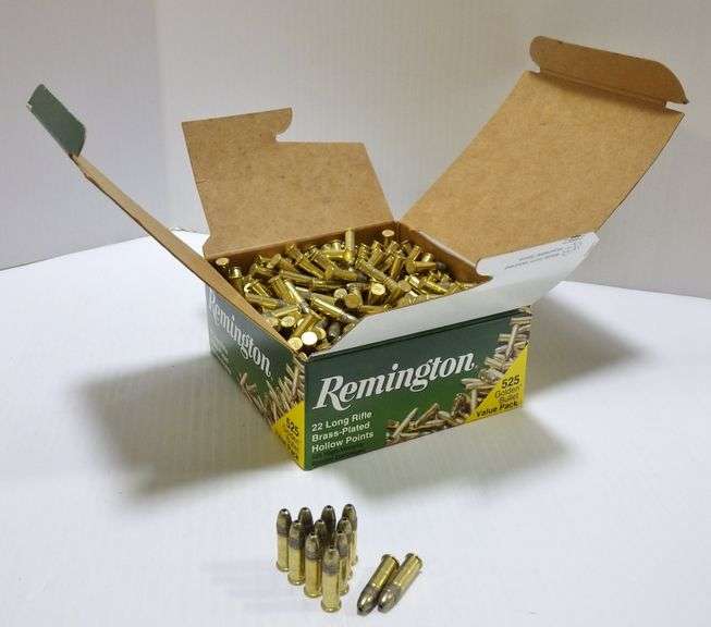 (525) Rounds of Remington, 22 Long Rifle, brass plated hollow point