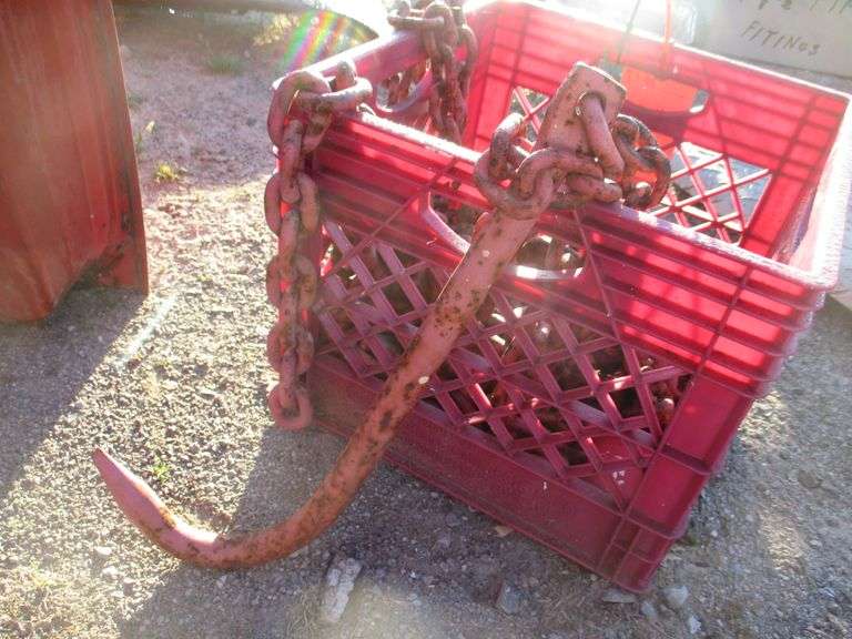 Tow truck hooks with chains, used Albrecht Auction Service