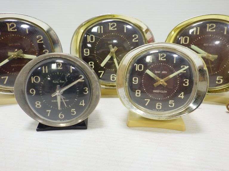 (7) Older Big and Baby Ben Alarm Clock, includes 3 Big Ben; 3 Baby