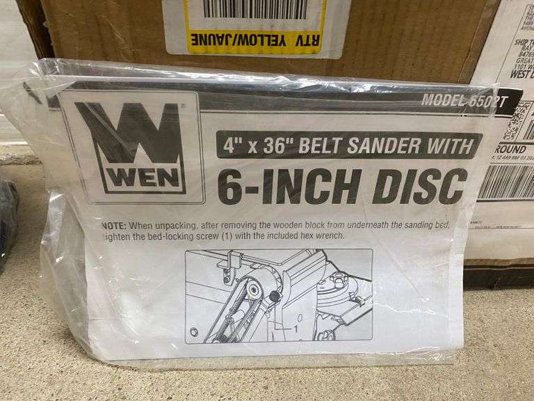 WEN disc sander, model 6502T, 6" disc, 4" x 36" belt, NIB Albrecht